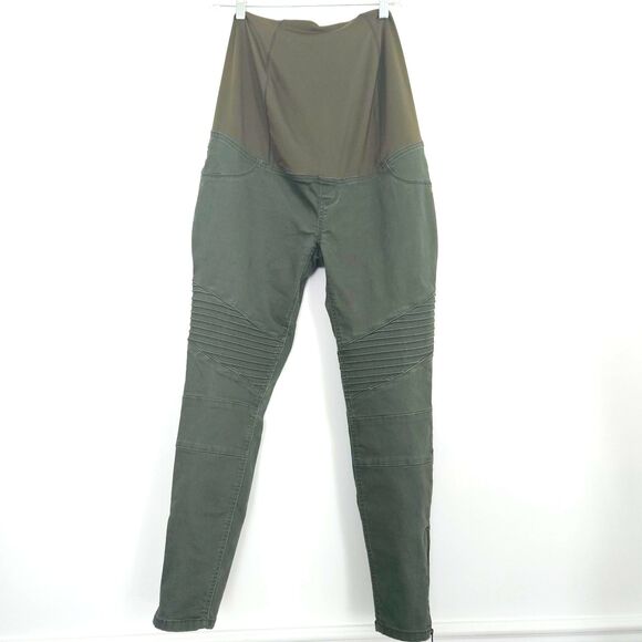 ISABEL By Ingrid & Isabel Maternity Pants Sz 6 Womens Army Green Jeggings - Picture 2 of 7
